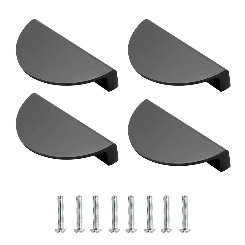 

4 шт., полукруговые ручки для ящиков, с винтами