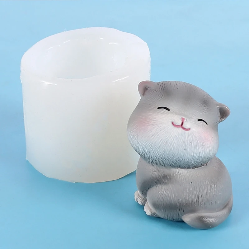 Милая 3D форма для кошки силиконовая свечей жидкое мыло ручная работа диффузор