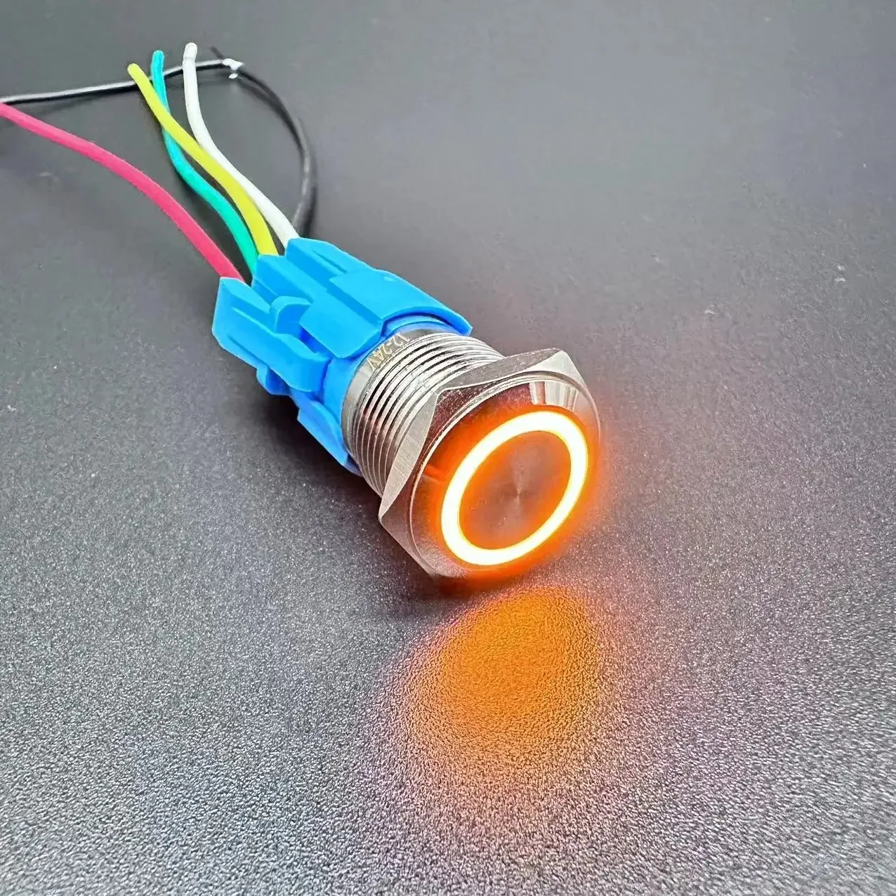 Водонепроницаемый металлический кнопочный переключатель 12/16/19/22 мм, красный/синий