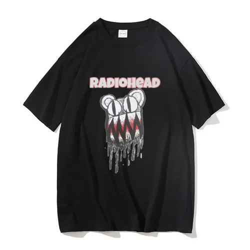 

Radiohead Print Tshirt Alternative RockIndie Rock T Shirt Short Sleeve Men Women Fashion Casual Short Sleeve Tee Street T-shirt