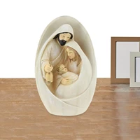 nativity scene statue joseph mary hold baby jesus christmas crib jesus manger miniatures figurines ornament home decorations