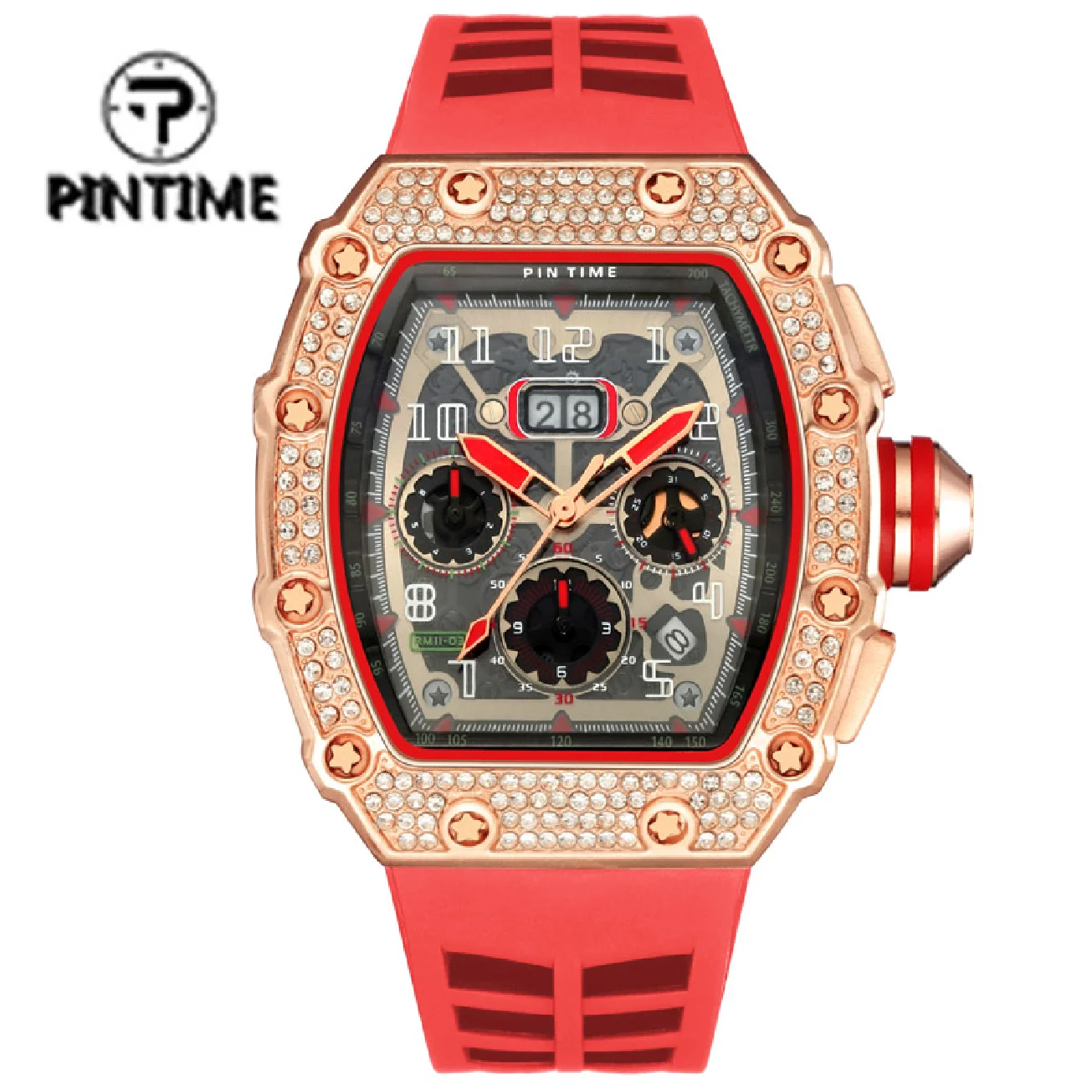 

Richard Men's Sport Watch New Fashion Business Man Watches 2023 Luxury Bling Iced Out Diamond Hip Hop Chronograph Quartz Clock