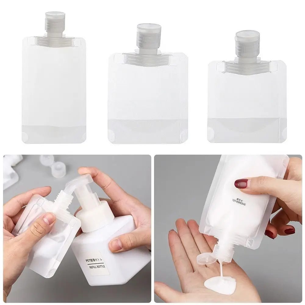 

Portable Transparent Outdoor For Shampoo Essence Cleanser Refillable Bottles Packing Bag Lotion Sub-Packaging Flip Cap