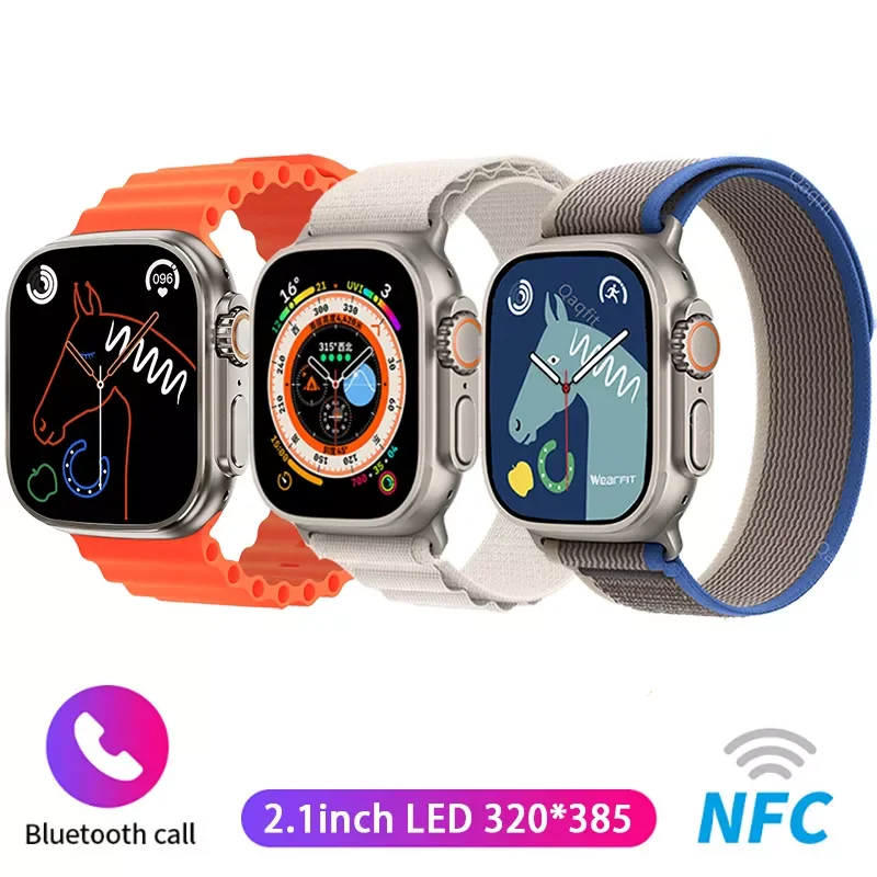 

NEW Ultra Series 8 NFC Smartwatch Wireless Charging Bluetooth Call Men Women Fitness Bracelet Screen