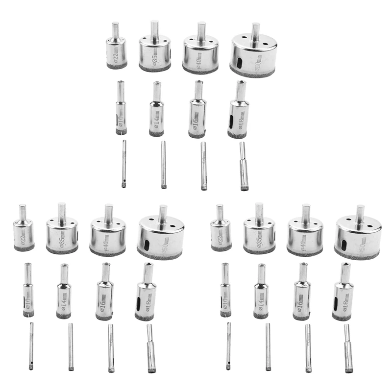 

Алмазные сверла для стекла, набор из 36 насадок для дрели, для извлечения отверстий в плитке