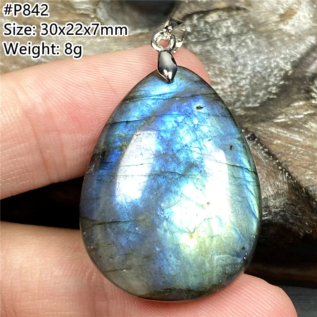 

Natural Labradorite Pendant Jewelry For Women Men Beads Healing Gift Crystal Yellow Blue Moonstone Stone Silver Gemstone AAAAA