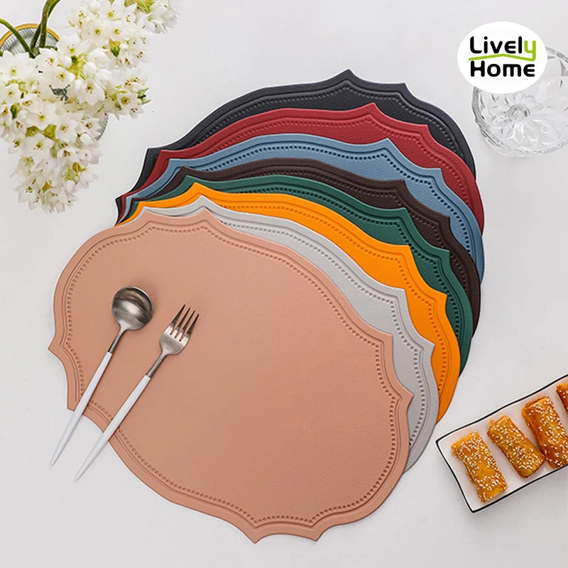 

Leather Placemat Dining Table Mat Coaster Individual Tablecloth Dish Cup Plate Tableware Pad Modern Nordic Kitchen Accessories