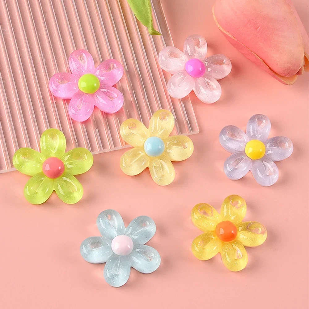 10 шт. прозрачные полые цветы из смолы