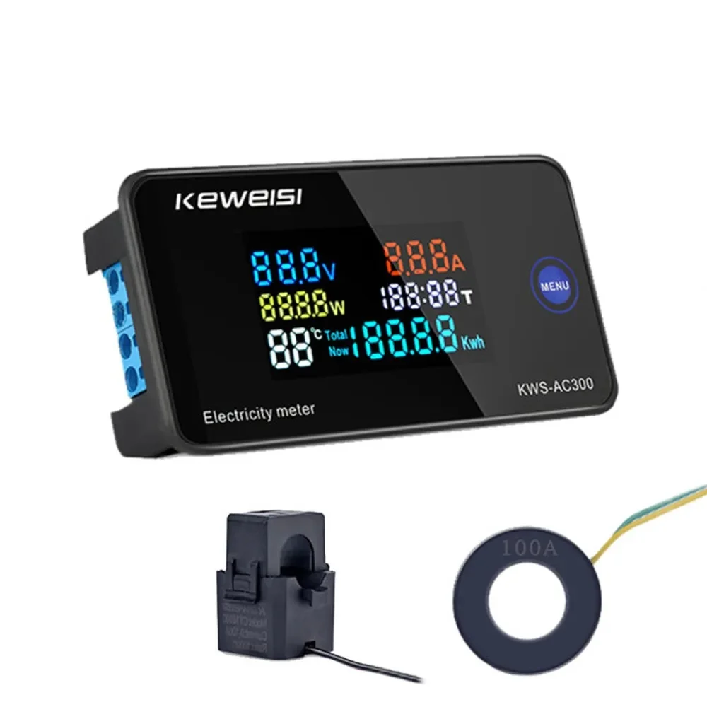 

AC300 Digital Voltmeter AC 50V-300V Voltage 45-65Hz Power Energy Meter LED AC Wattmeter 0-10/100A Detector Voltmeter Amperemeter