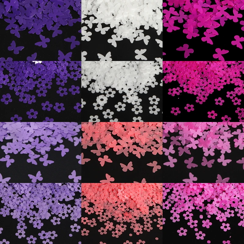 

12pcs UV Resin Glitter Butterfly Flowers For Nails Accessories Epoxy Resin Filler Silicone Mold DIY Jewelry Making Slime Sequins