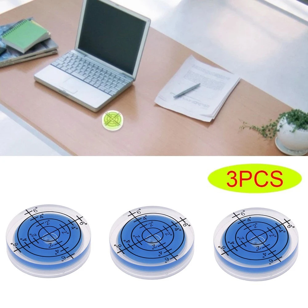 

3pcs Precision Bubble Level Round Circular Measuring 32mm Spirit Bubble Degree Mark Surface Level Round Circular Measuring Meter