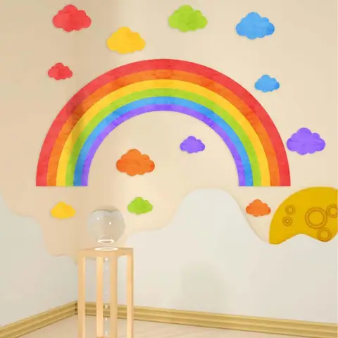 Радужные облака настенные наклейки настенные стикеры обои фрески для спальни диван