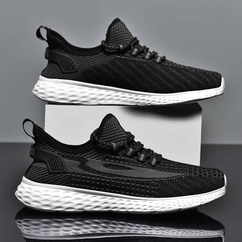 

Sneakers Children Boy Flying Woven Casual Breathable Mesh Big Kid's Shoes Lace-Up Lightweight Slow Bouncing Glued Shoe Zapatos
