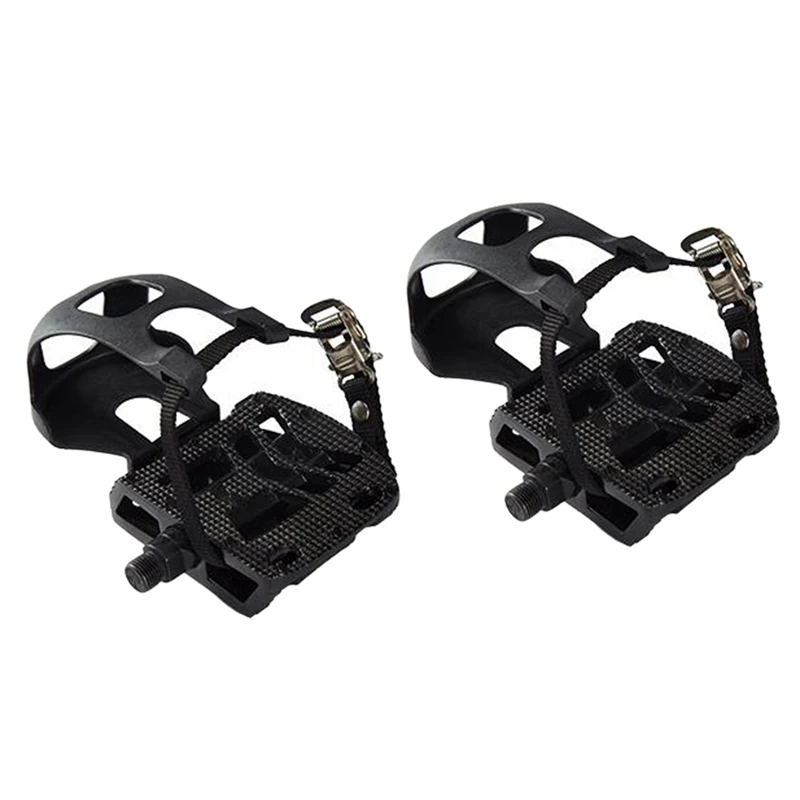

Pedal 9/16 inch Bicycle Pedal with Toe Clips Cage, Suitable for Racing Bikes, Exercise Bikes and All Indoor Bicycles