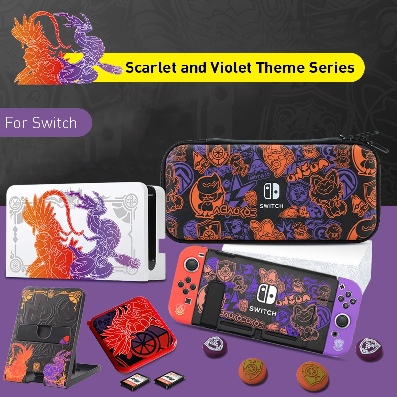 

2022 Scarlet Violet Storage Bag for Nintendo Switch Carrying Case Cover Protective Shell for NS Switch Game Accessories