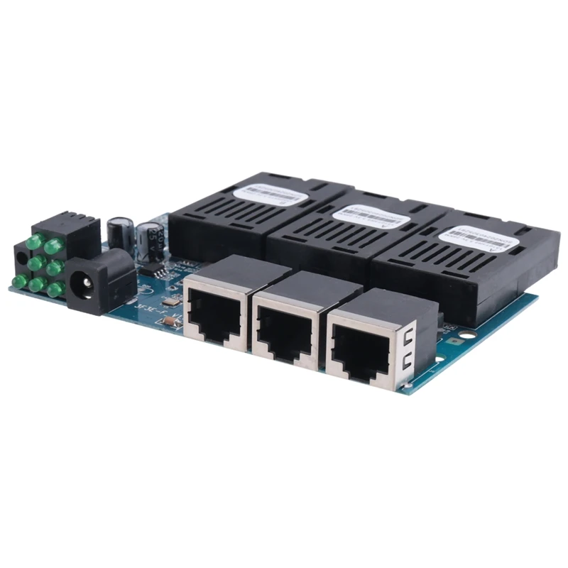 Оптоволоконный коммутатор Ethernet 100 м плата PCBA оптический медиаконвертер 20 км 3