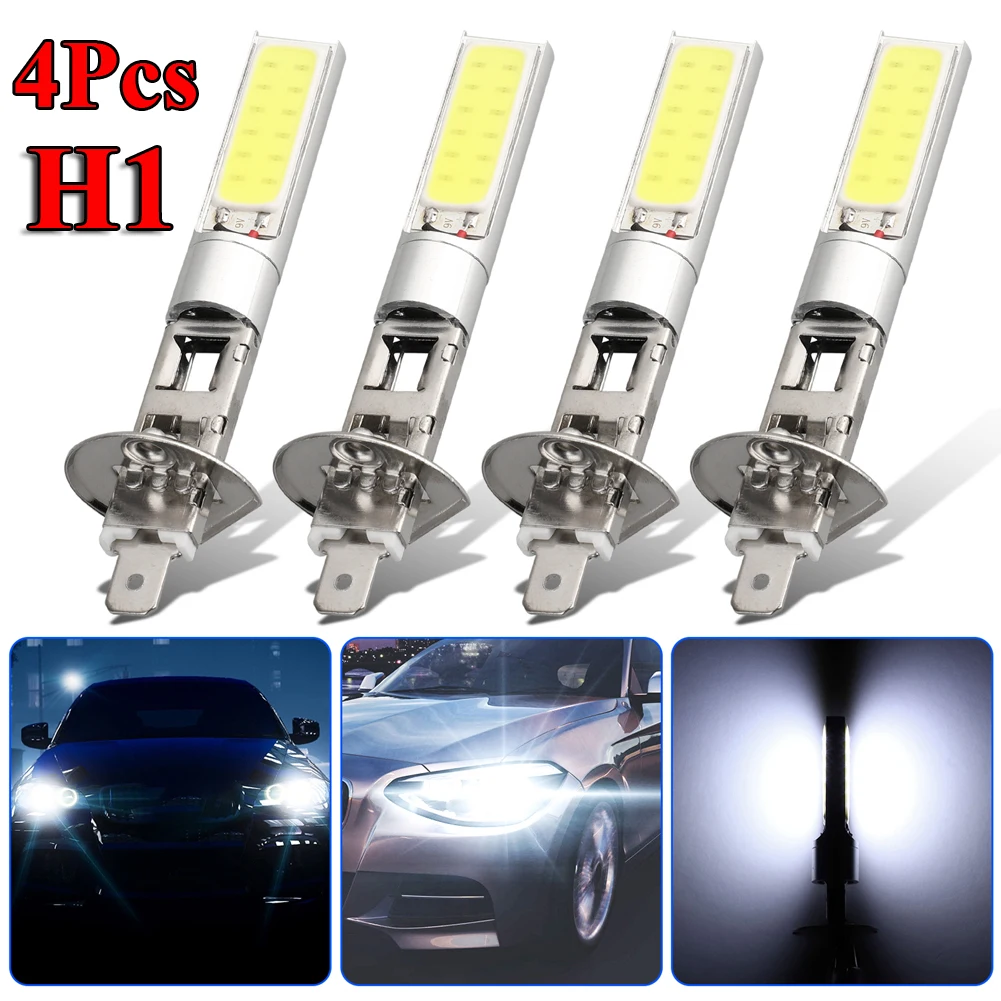 

4pcs H1 LED Headlight High Low Beam Light SMD Bulbs Vehicle Lamp