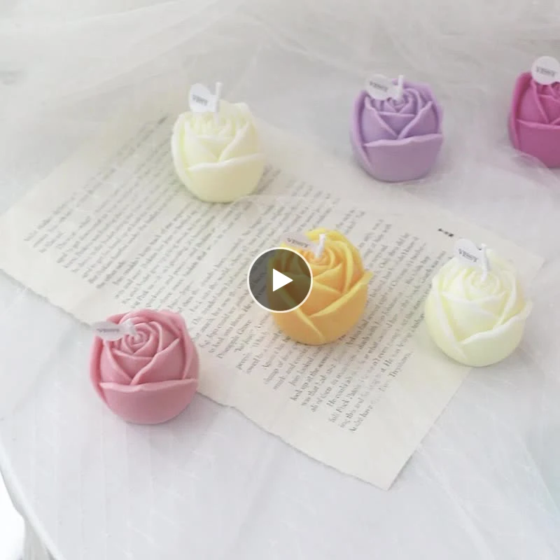 

INS Aromatherapy Rose Flower Candle Romantic Cute Soy Wax Aromatherapy Scent Relaxing Birthday Wedding Party Gift Home Decoratio