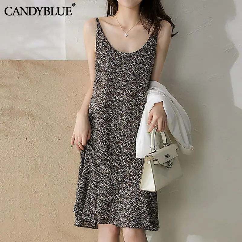 Платье на бретельках новинка весны-лета 2023 Корейская версия облегающее платье