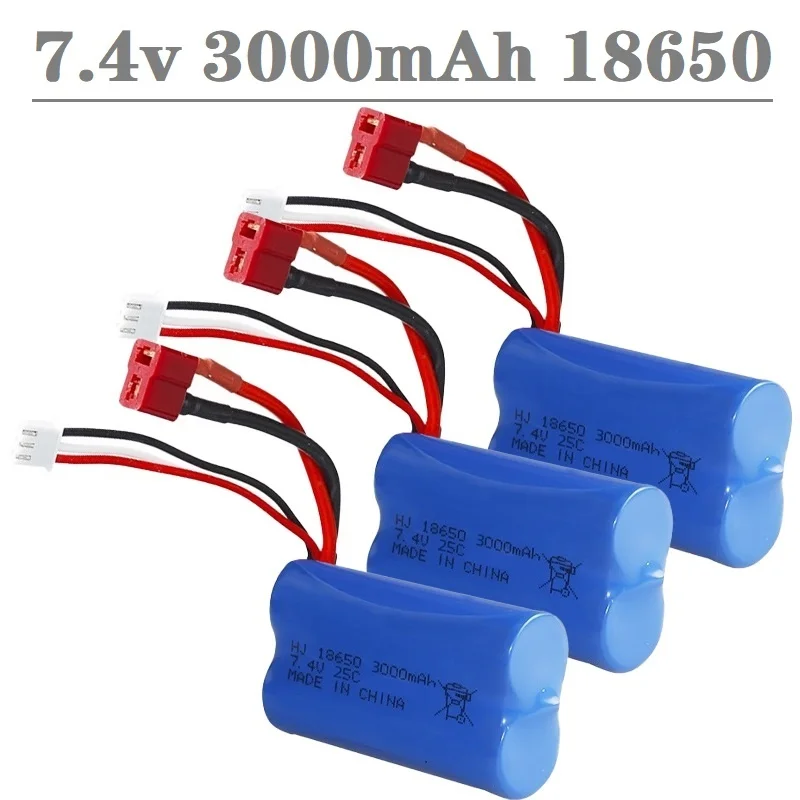Аккумулятор для Wltoys 144001 Φ 12428 12423 10428 18650 RC Car запасные части 7,4 2S 3000 V mah lipo Battery Аккумулятор для Wltoys 144001 Φ 12428 12423 10428 18650 RC Car запасные части 7,4 2S 3000 V mah lipo Battery