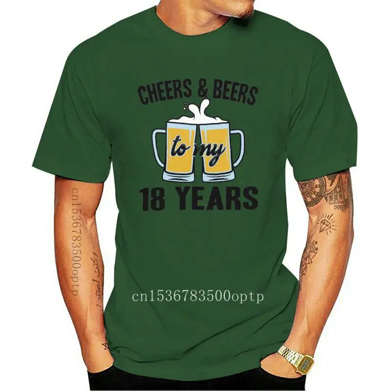 

Camiseta de 18 cumpleaños para hombre y mujer, camisa Unisex de "CHEERS and BEERS to 18", regalo de 18 años, camiseta fresca inf