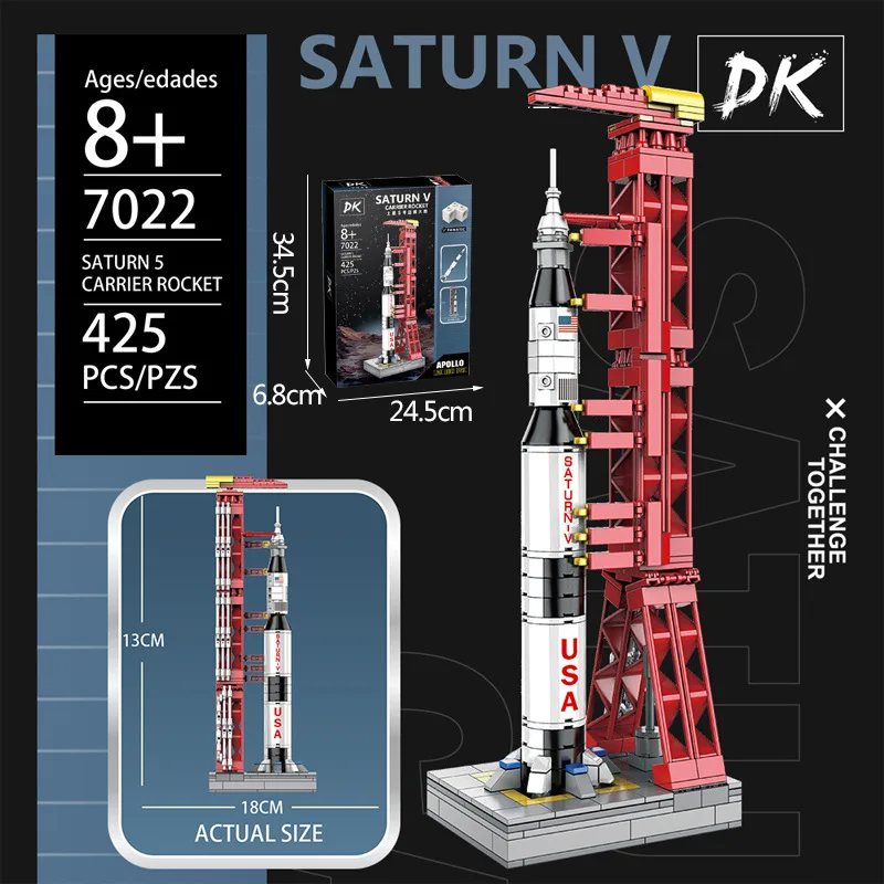 

Конструктор игрушечный Apollo Saturn V Carrier Rocket 425, 21309 деталей
