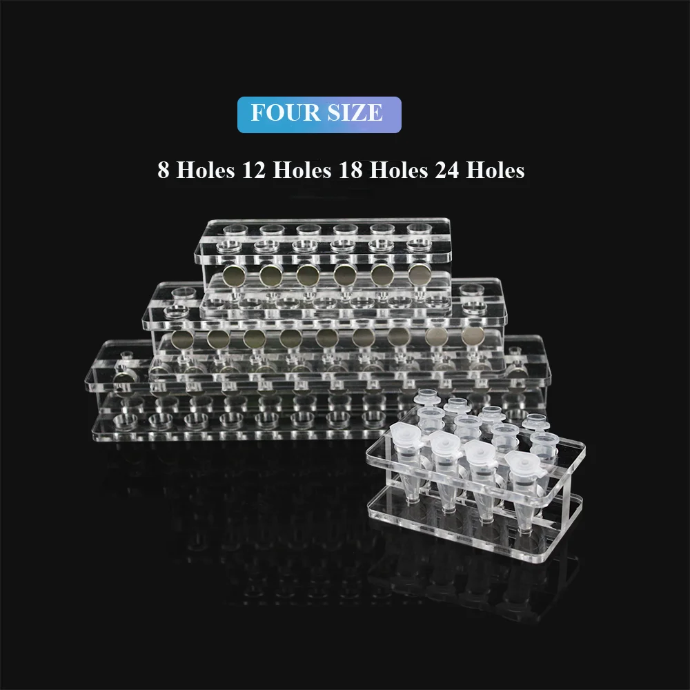 

Biosharp Magnetic Holder 8/12/18/24-well Different Sizes in Clear Acrylic for 1.5ml/2ml Centrifuge Tubes
