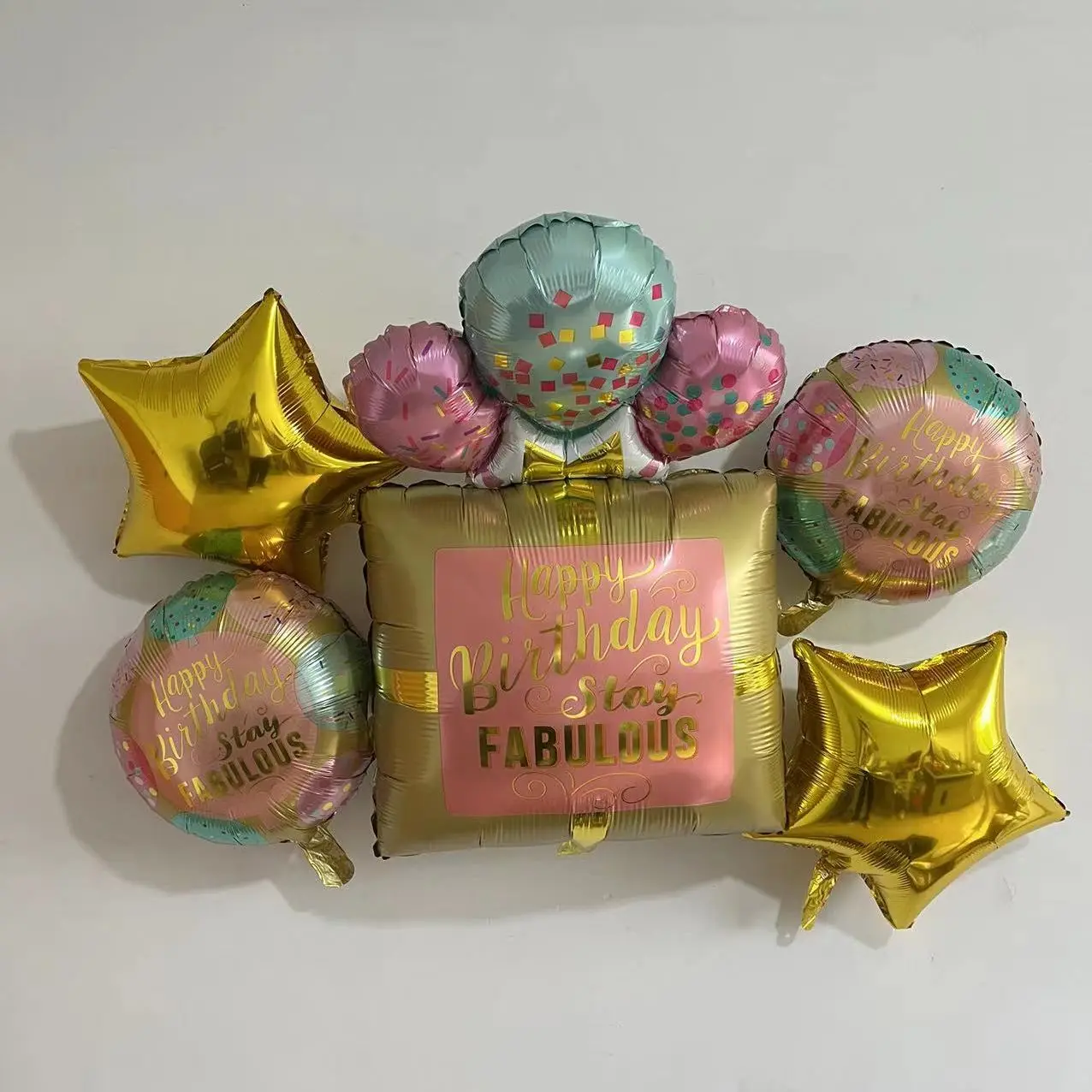 

Новинка 2023, Подарочная коробка на день рождения, алюминиевая пленка, воздушные шары, свечи, звезда, день рождения, праздничная сцена, макет