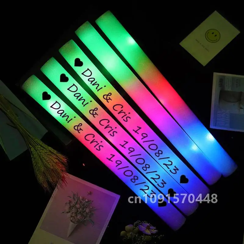 12/30/60 шт. светодиодные светящиеся палочки объемные красочные RGB пенопластовые