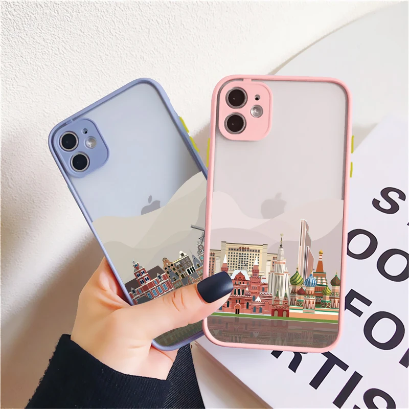 

World Famous Building Phone Case for iphone 7 8 14 Plus SE 2020 X XR XS 11 12 13 14 Pro Max Planar Architecture Shockproof Cover
