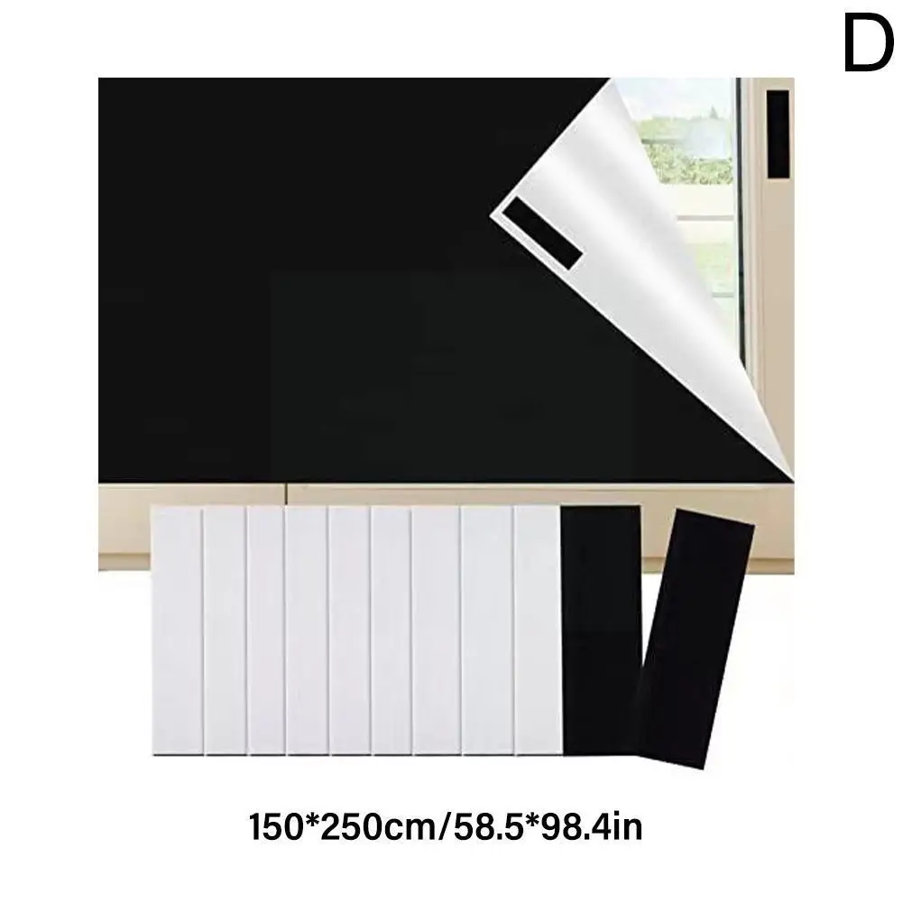 

Portable Travel Shading Balcony Window Curtain Temporary Adhesive Sun Shade Silver-coated Curtain Curtains Full Full-blacko S7B2