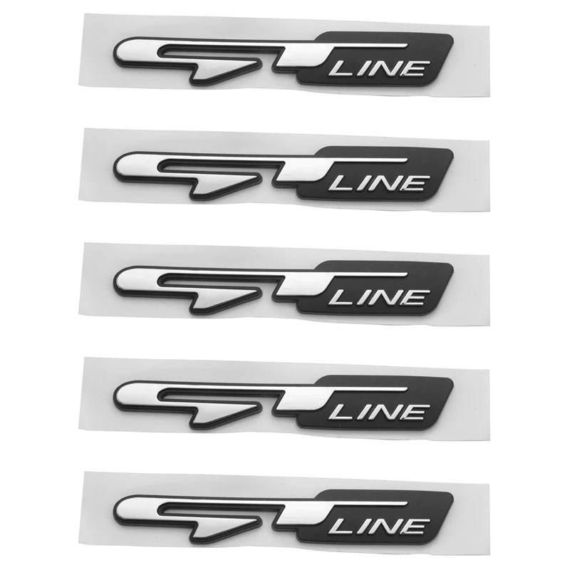 

5X Cool 3D Car Style Sticker Gt Line Letters Sticker For Kia Rear Trunk Fender Car Doors Stickers Gt Line