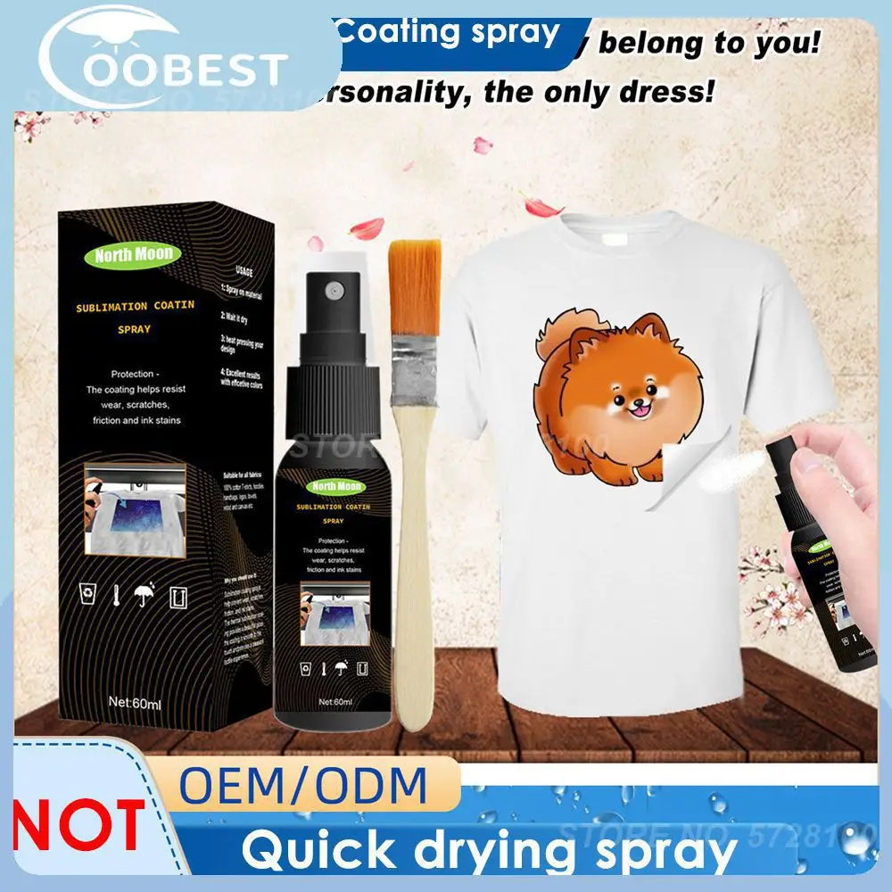 

Sublimation Coating Spray Set 60ml Multifunction Sublimation Ink Pretreatment Spray For All Cotton T-shirt All Fabric