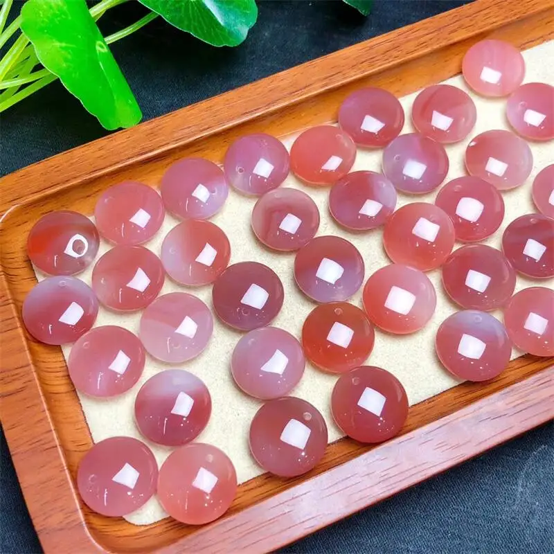 

10pcs Natural Agate Pendant Crystal Carving Polishing Mature Charm Jewelry Birthday Present Holiday Gift 16mm