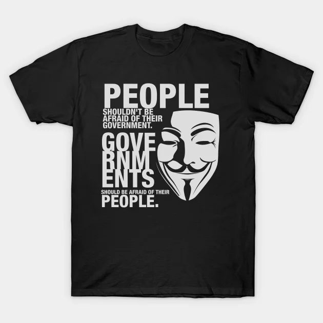 

2021 Men/Women's Summer Black Street Fashion Hip Hop Anonymous Shirt Guy Fawkes Mask T-shirt Cotton Tees Short Sleeve Tops