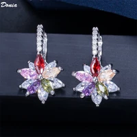 donia jewelry european and american fashion double ring leopard copper micro set zircon earrings silver needle luxury earrings