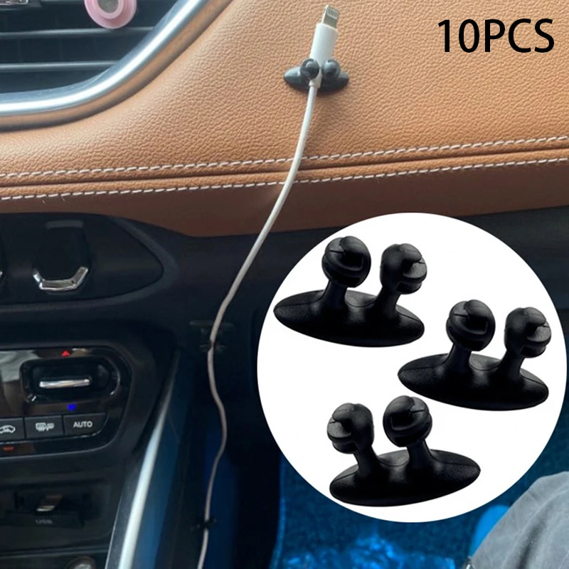 

10Pcs Car Dashboard Phone Charger Cable Manager Hook Headphone Line Organizer Clasp Clamp Holder Auto Interior Accessories