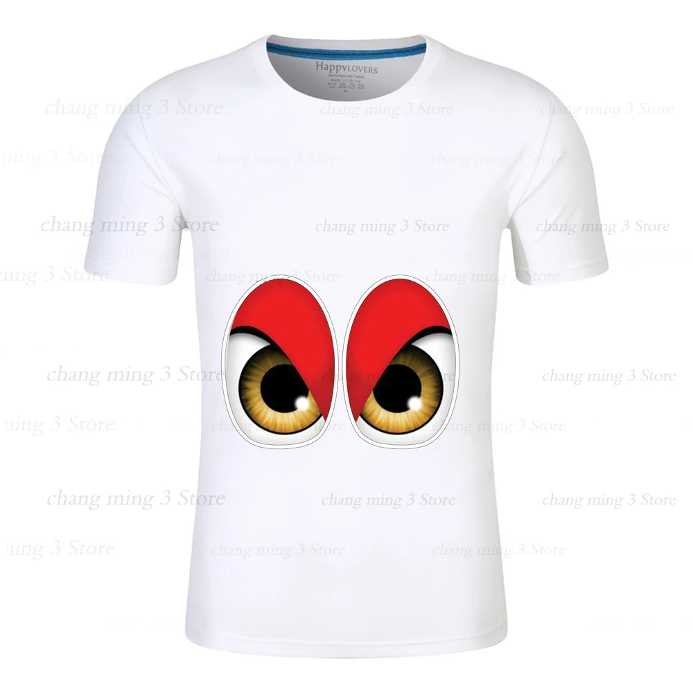 

Men's 100% cotton T-shirt with creative eye picture, cool short sleeves, high quality top, suitable for all men b-083