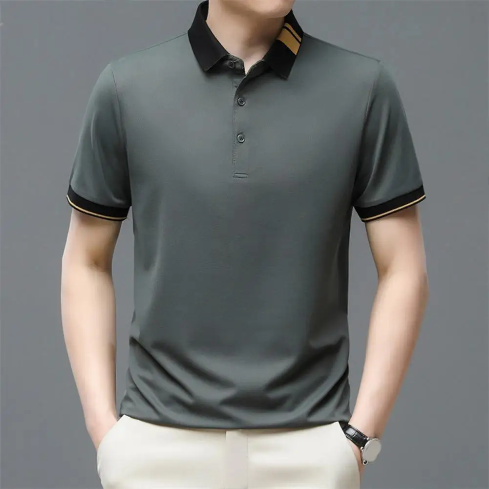 

Pullover Shirt Ice Silk Business Shirt Men Slim Fit Pullover Shirt