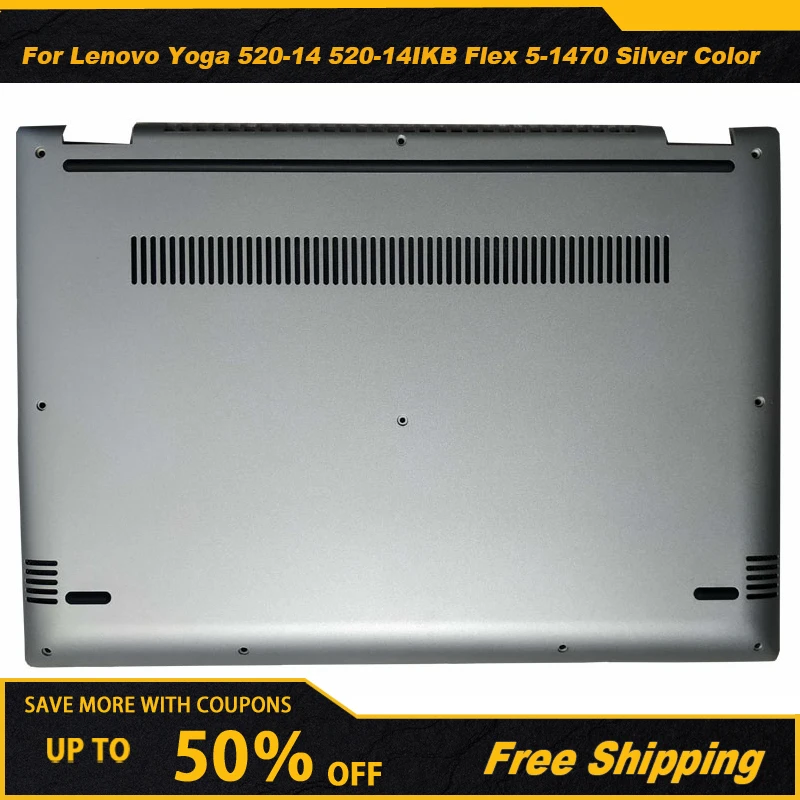 

For Lenovo Yoga 520-14 520-14IKB Flex 5-1470 Laptop Bottom Base Case Cover Gold AP1YM000120/Silver AP1YM000110/Gray AP1YM000130