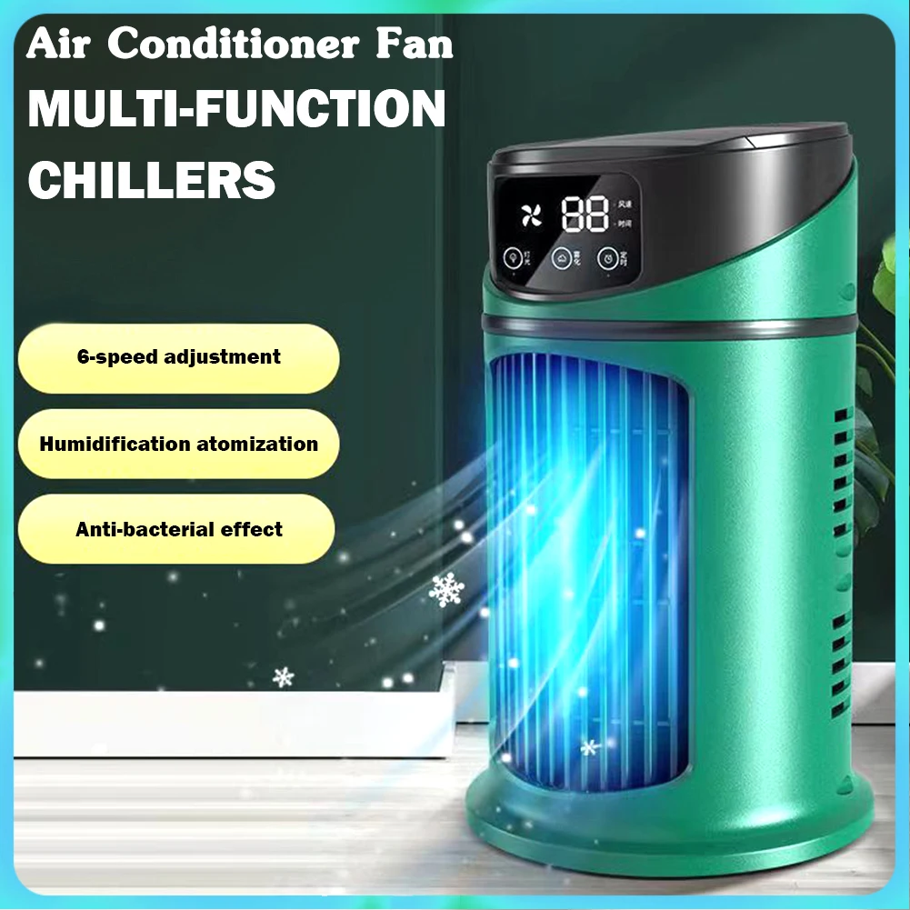 

Electric Air Conditioner Fan USB Air Humidifier Cooling Fan 6 Speed Timing Air Cooler Mute Desktop Fans for Home Office 에어컨 선풍기