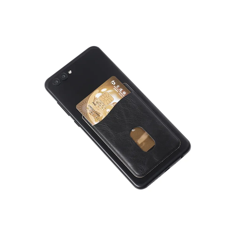Credit ID Card Mobile Phone Back Pocket Adhesive Sticker Cellphone Pocket Leather Card Holder Wallet Case Stickers Bag Pouch
