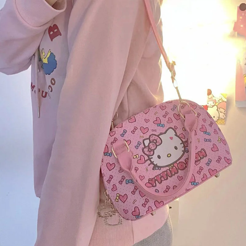 

Cartoon Sanrio Crossbody Bag Cat Accessories Cute Beauty Kawaii Anime Fashion Large Capacity Handheld Shopping Toys Girls Gift