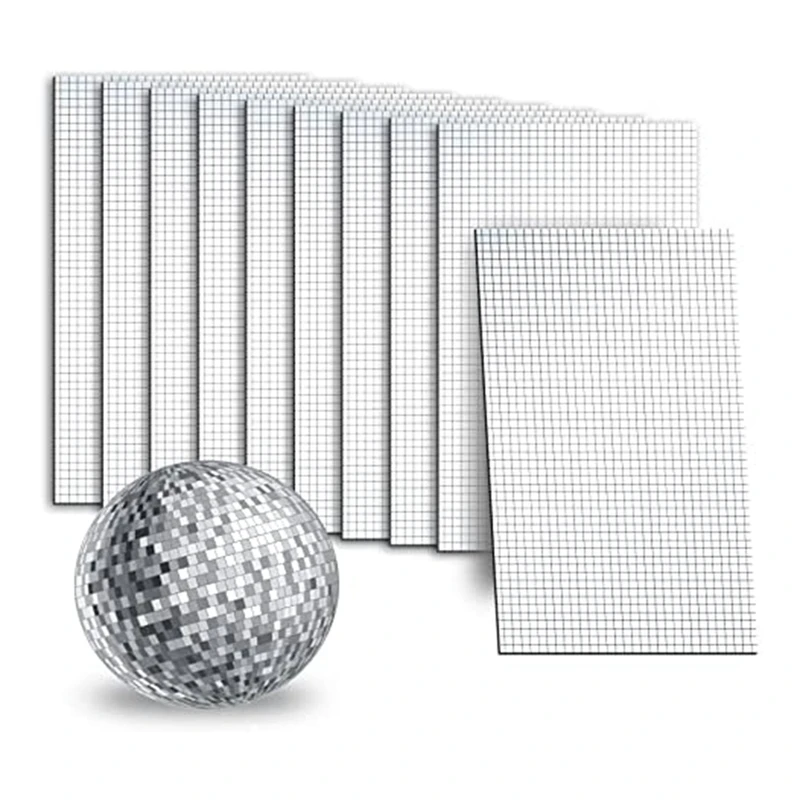 

Silver Mini Square Disco Tiles, Glass Mosaic Stickers For Vases, Mirror Tiles Self Adhesive Cups