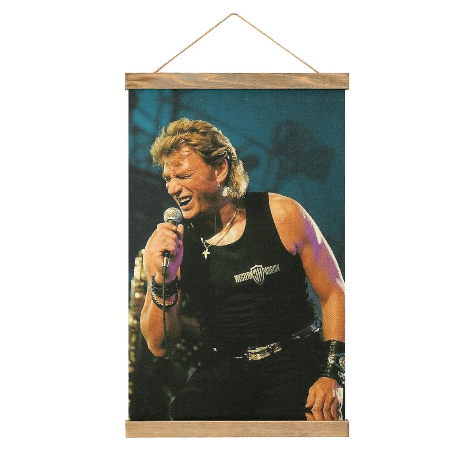 

Top Quality Johnny And Hallyday Mort Canvas Hanging Picture Wall Decoration Funny Geek Restaurant Mural Style Decorate