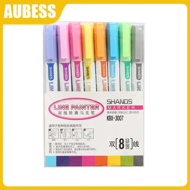 

Double Line Contour Pen Grease Pen Marker Candy Colors Pen Multi-color Cute Pen Marker Pen Single Head Outline Pen