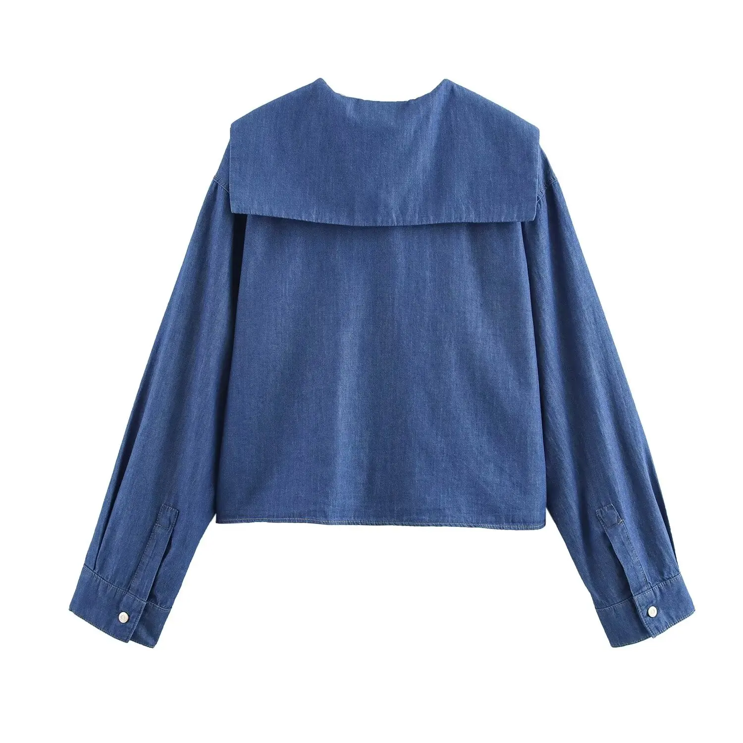 Повседневная однотонная джинсовая рубашка для женщин с v-образным вырезом Sll Match