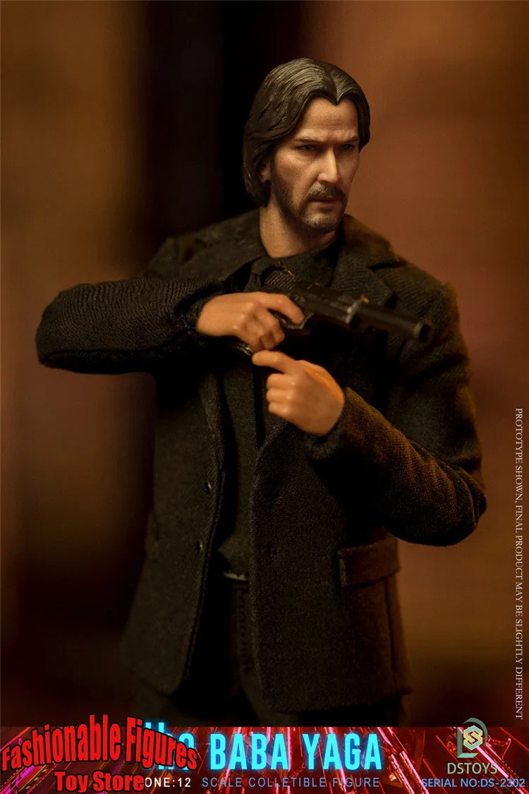 DSTOYS DS-2302 1/12 Мужской солдатский черный костюм убийца Киану Ривз 6 дюймов полный