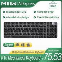 MIIIW K10 Dual-mode Low-profile Ultra-slim Mechanical Keyboard Pro Wireless Bluetooth 2 4GHz Office and gaming keyboard