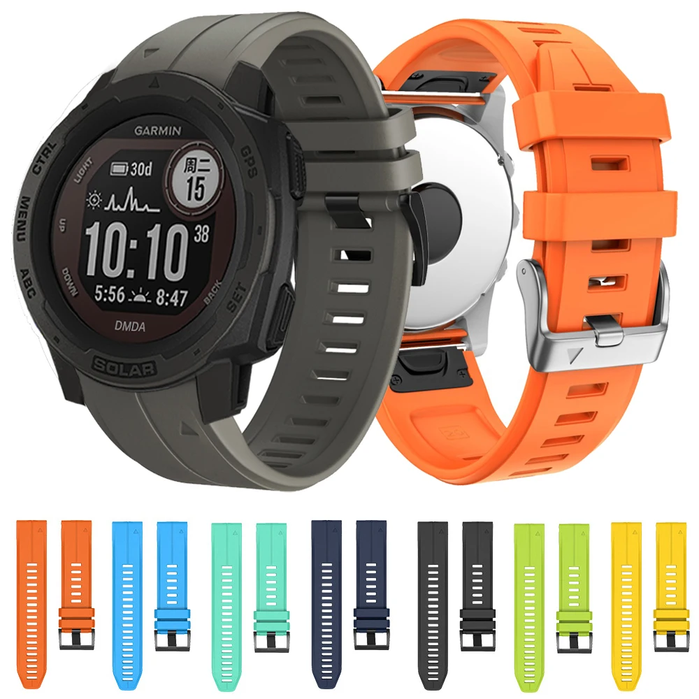 

22 26mm Silicone Strap For Garmin Quatix 7X 6 5 3 Solar Edition QuickFit Watch Band Garmin instinct 2 MARQ/Epix/Enduro Bracelet